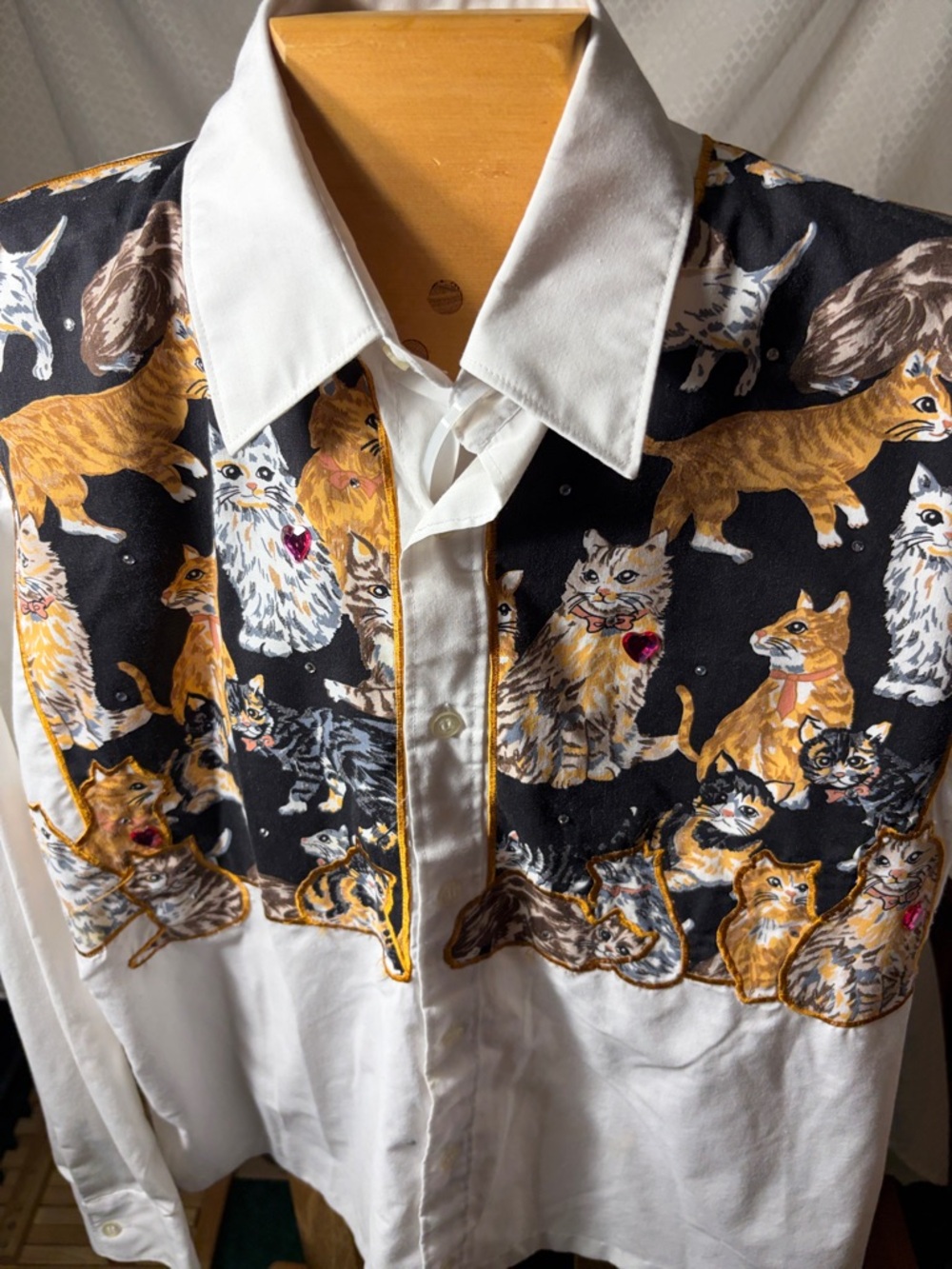 Quaker Factory Cat Blouse with fun cats